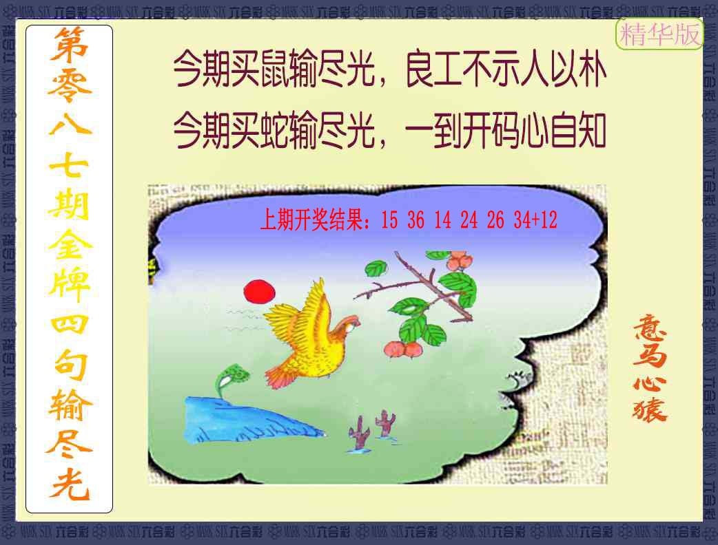 087期金牌四句输尽光[图]